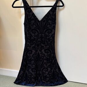 Elegant Black and Blue Velvet AQUA Dress